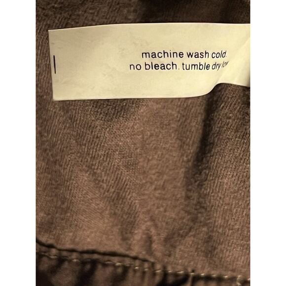 Twill 22 Twenty Two Jacket Womens L Brown Bomber Draw Strings Pockets Hood Y2K - Picture 11 of 12